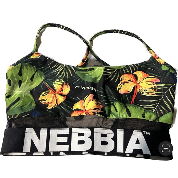NEBBIA Sport Bra  Size M Flowers Print - Picture 1 of 11